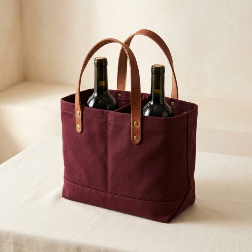 Burgundy wine tote bag